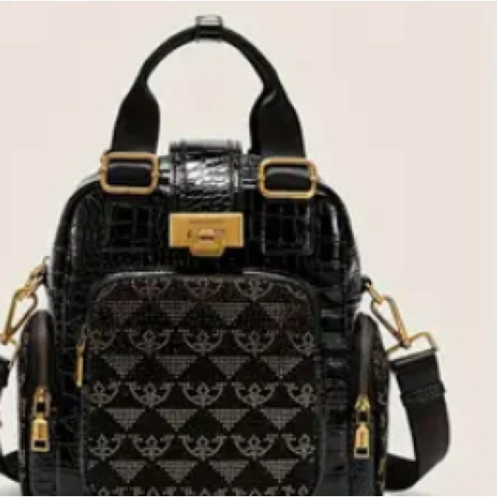 Chic Black Patterned Women's Backpack - image 2